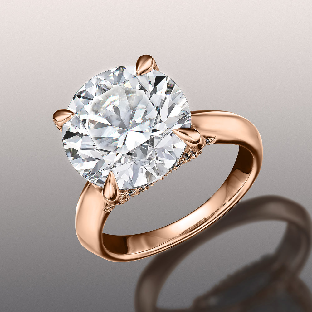 Round Cut The Vermeer Ring with Lab Grown Diamond in 14KT Rose Gold view 3
