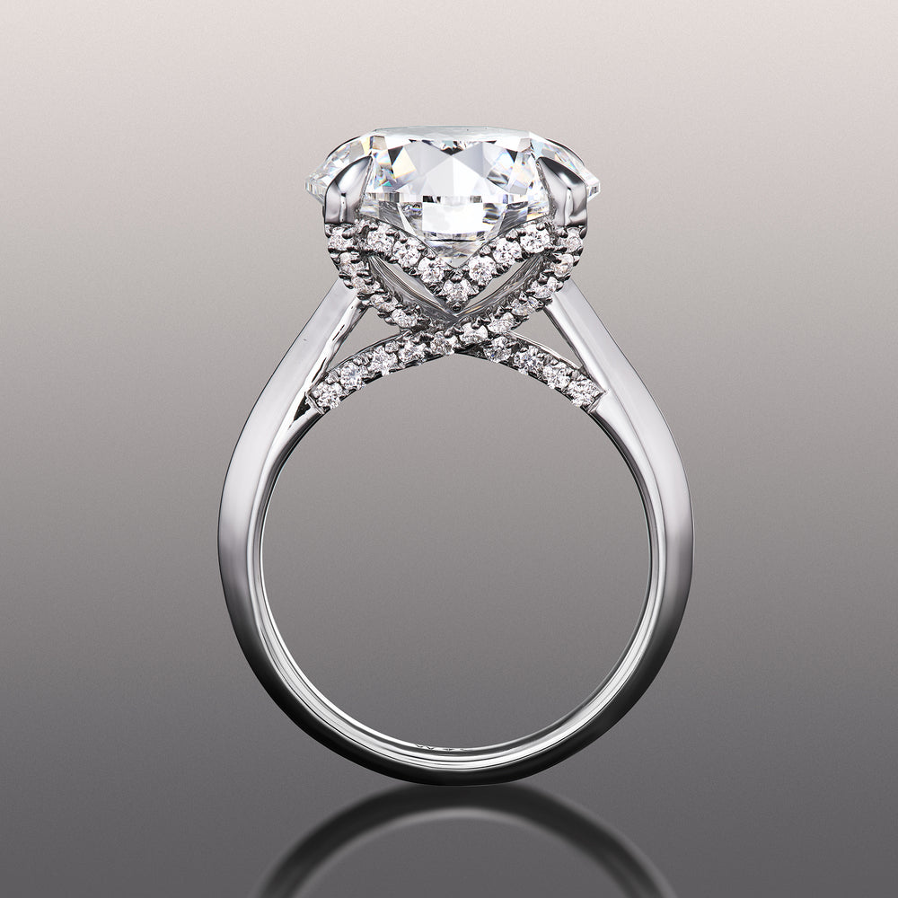 Round Cut The Vermeer Ring with Lab Grown Diamond in 14KT White Gold view 4
