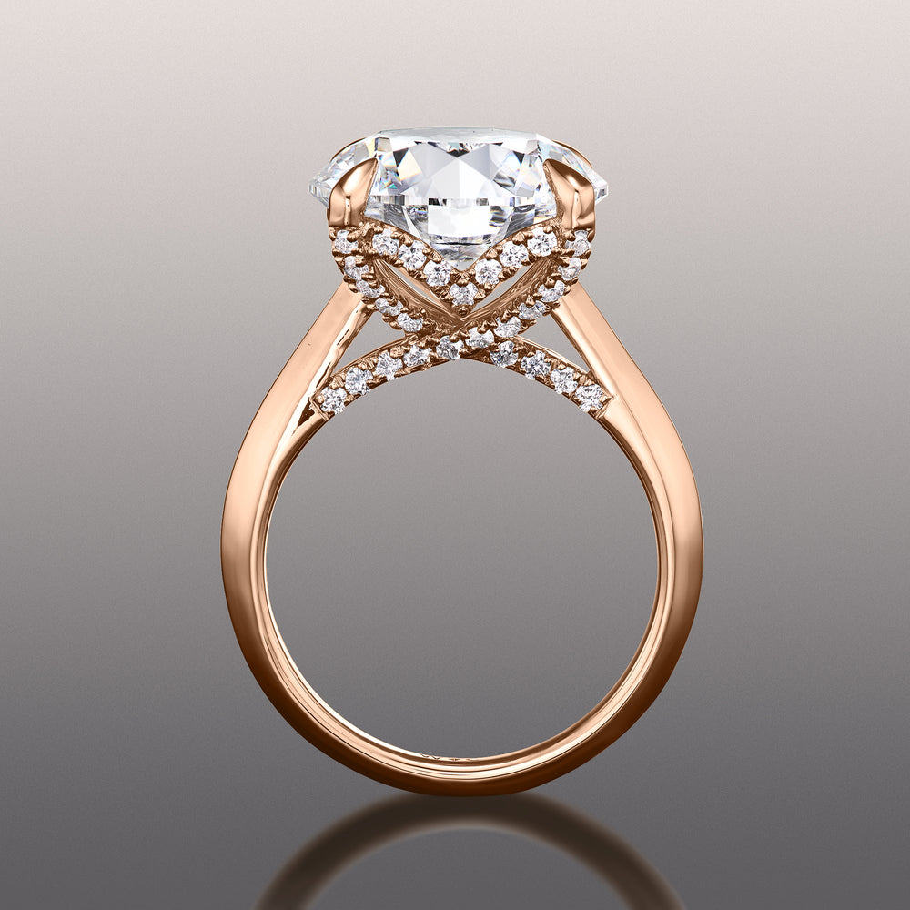 Round Cut The Vermeer Ring with Lab Grown Diamond in 14KT Rose Gold view 4
