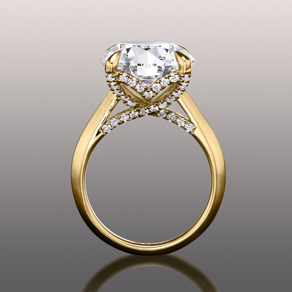 Round Cut The Vermeer Ring with Lab Grown Diamond in 14KT Yellow Gold view 4
