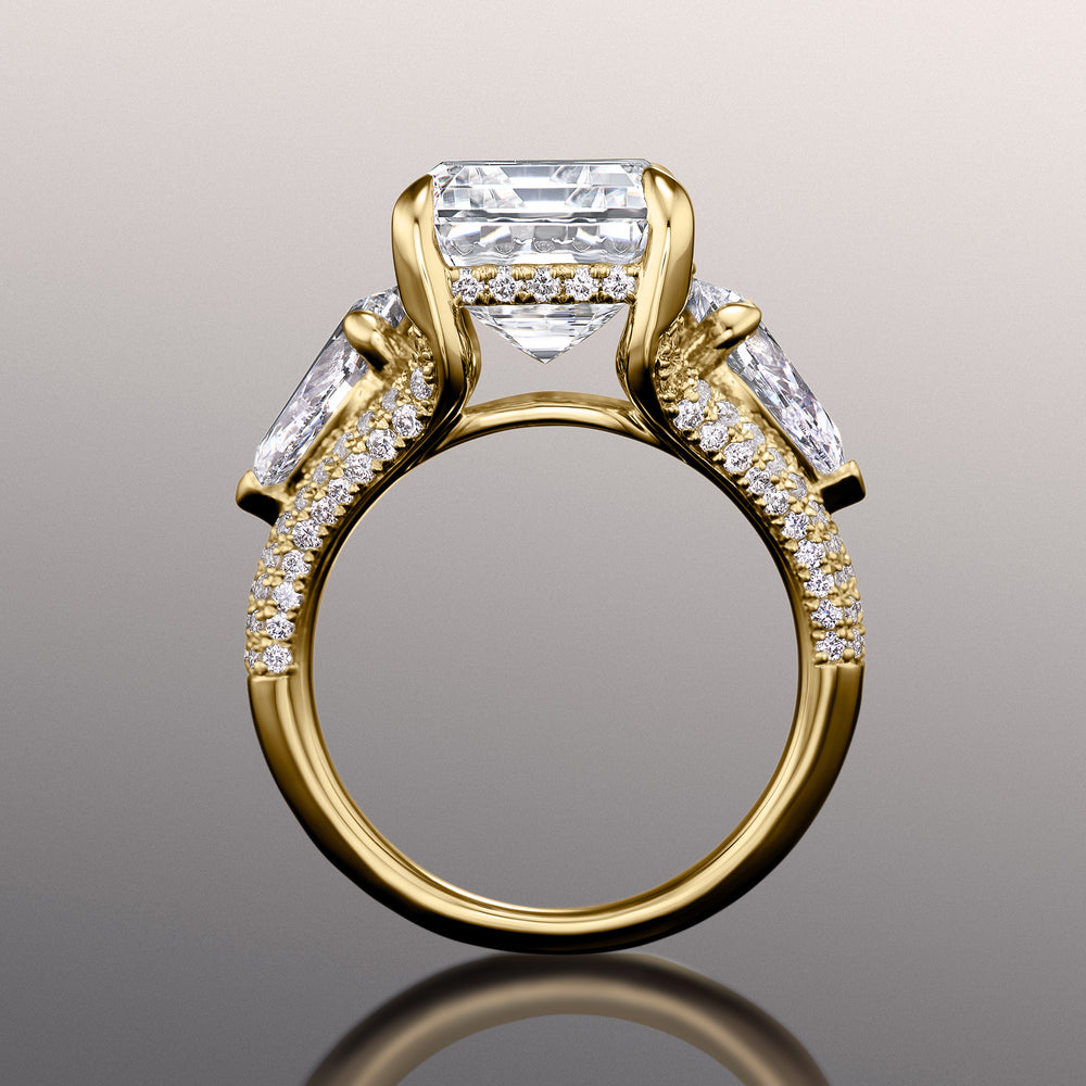 Emerald Cut The Kahlo Ring with Lab Grown Diamond in 14KT Yellow Gold view 4
