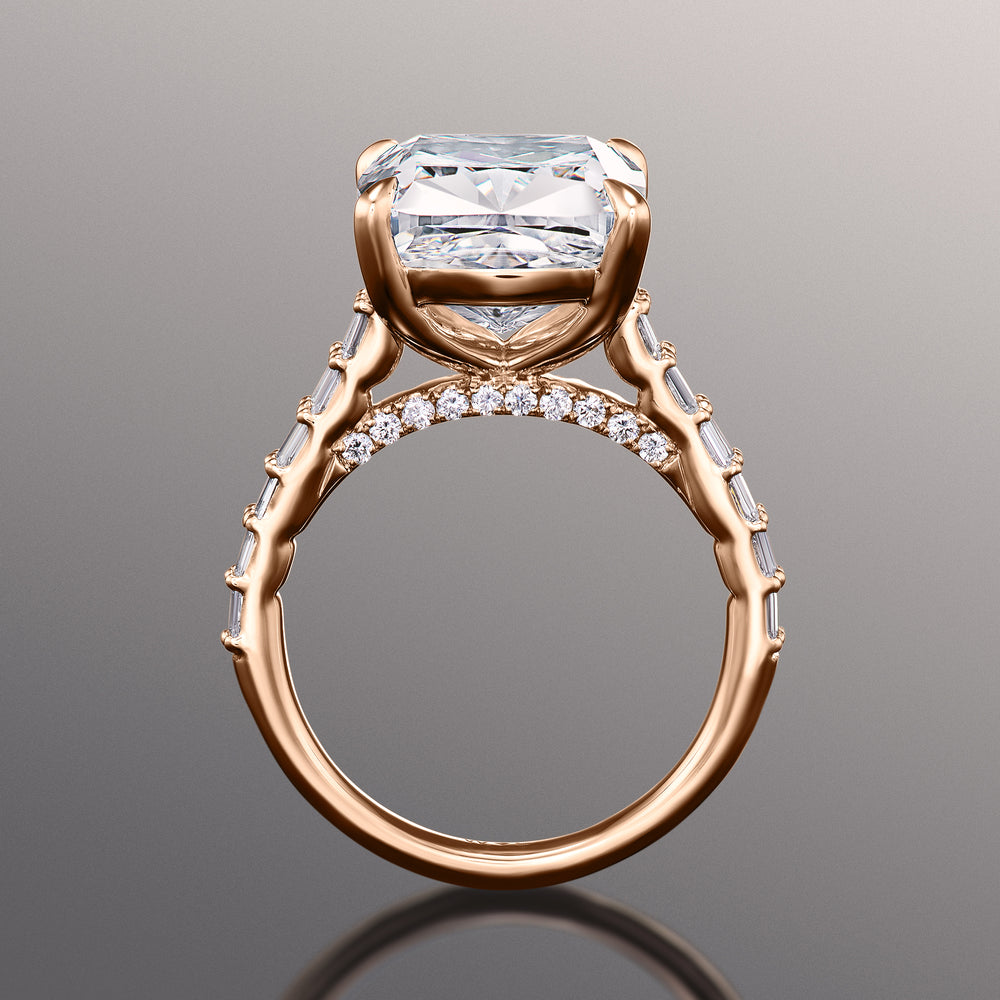 The Anguissola Ring with Cushion Cut Diamond in 14KT Rose Gold view 4
