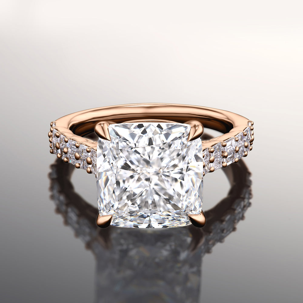 The Anguissola Ring with Cushion Cut Diamond in 14KT Rose Gold view 1
