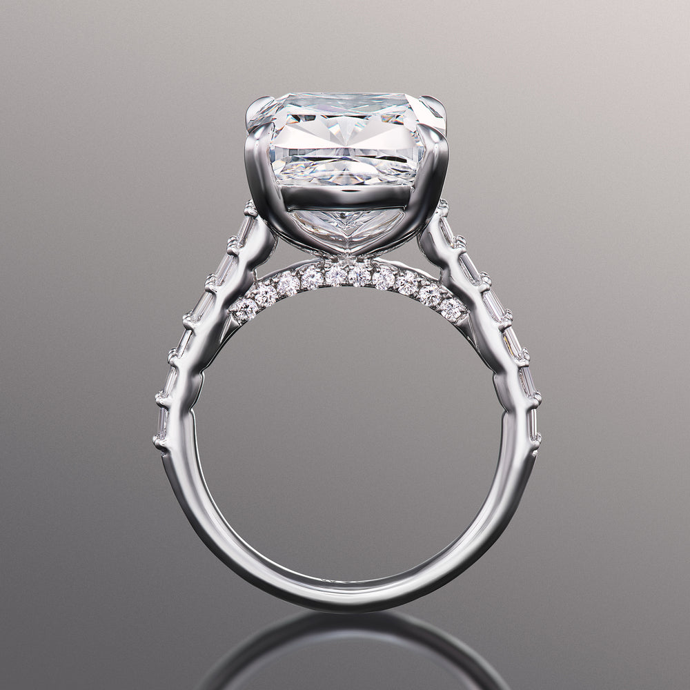 Cushion Cut The Anguissola Ring with Lab Grown Diamond in 14KT White Gold view 4
