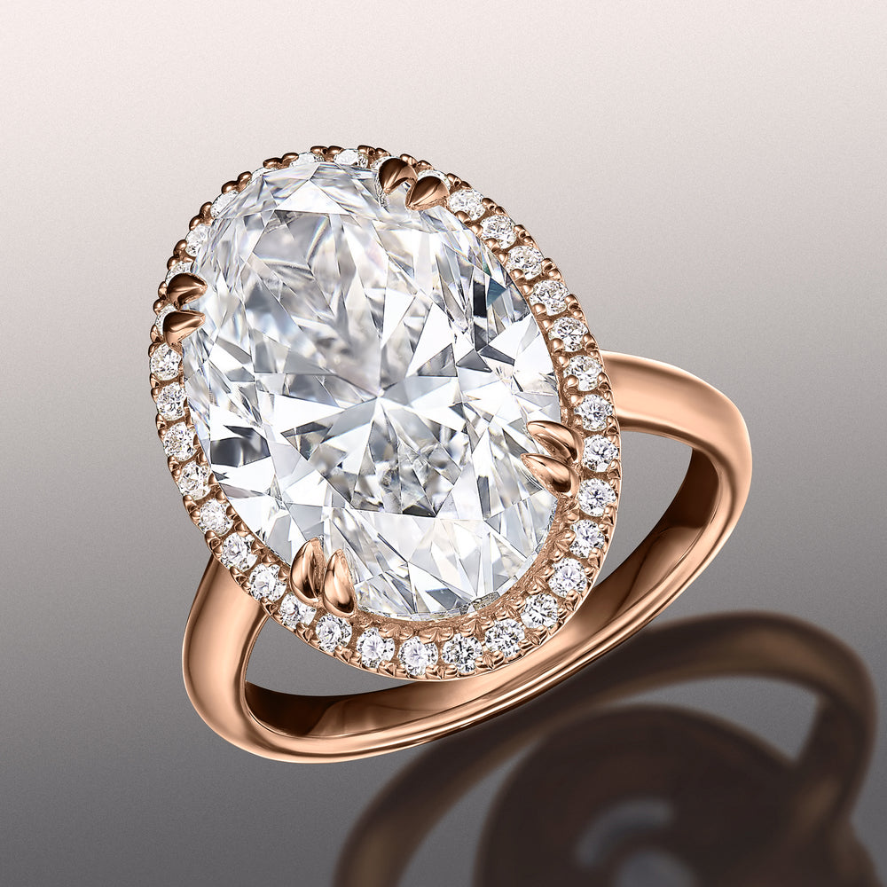 Oval Cut The van Gogh Ring with Lab Grown Diamond in 14KT Rose Gold view 3
