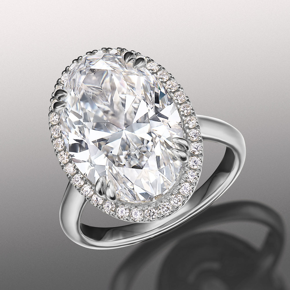 Oval Cut The van Gogh Ring with Lab Grown Diamond in 14KT White Gold view 3
