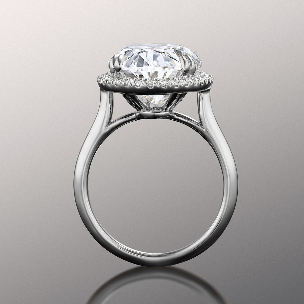 Oval Cut The van Gogh Ring with Lab Grown Diamond in 14KT White Gold view 4
