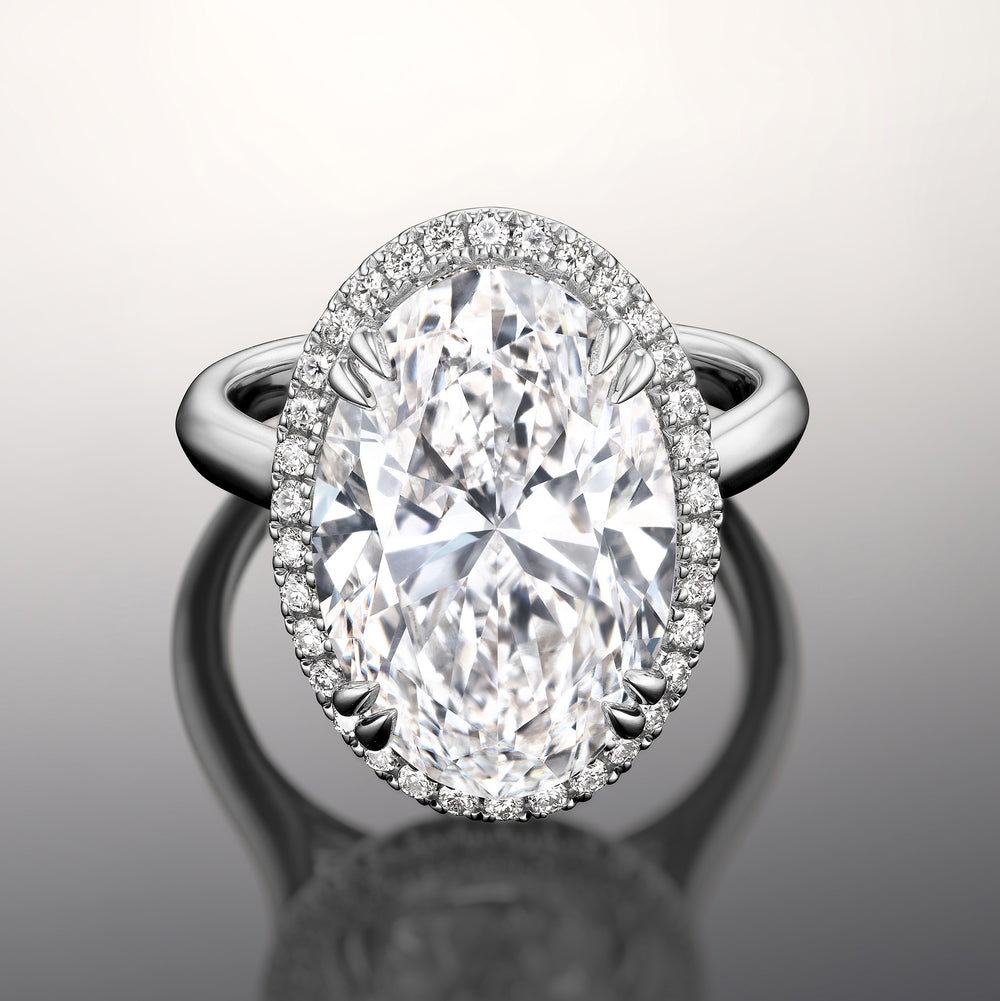 Oval Cut The van Gogh Ring with Lab Grown Diamond in 14KT White Gold view 1
