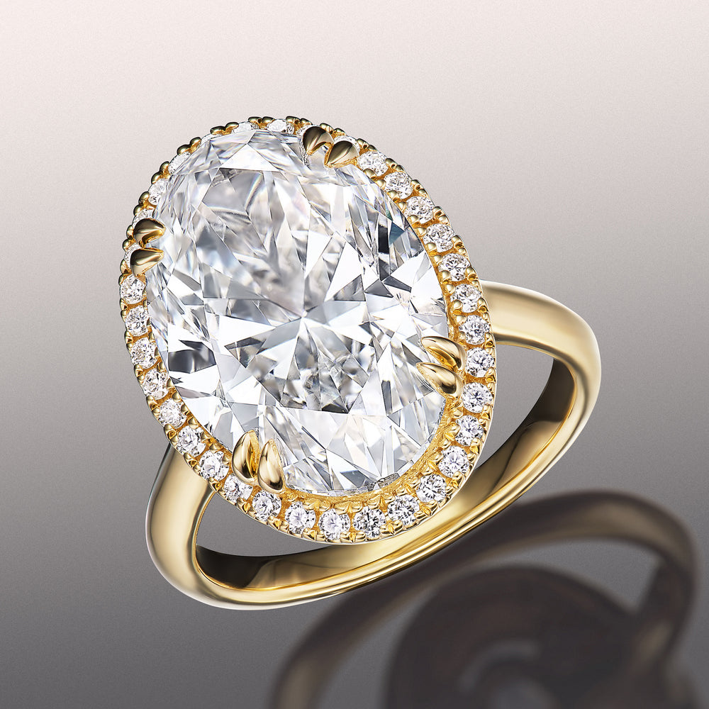 Oval Cut The van Gogh Ring with Lab Grown Diamond in 14KT Yellow Gold view 3
