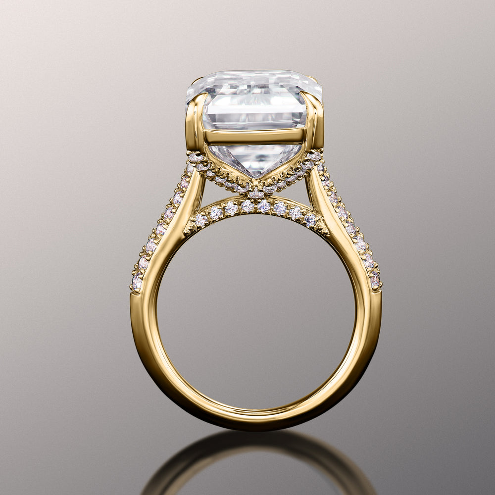 The Braque Ring with Emerald Cut Diamond in 14KT Yellow Gold view 4
