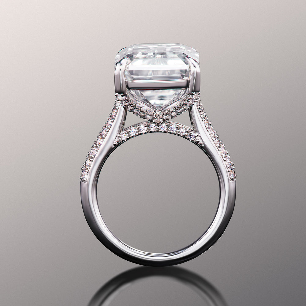 The Braque Ring with Emerald Cut Diamond in 14KT Platinum view 4
