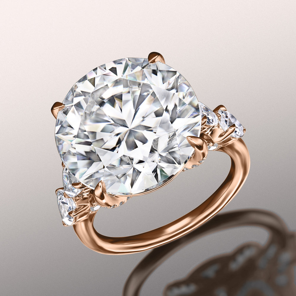 Round Cut The Morisot Ring with Lab Grown Diamond in 14KT Rose Gold view 3
