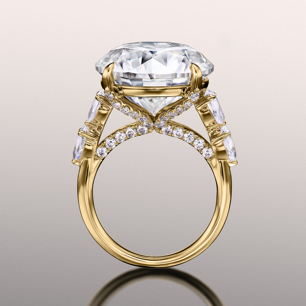 Round Cut The Morisot Ring with Lab Grown Diamond in 14KT Yellow Gold view 4
