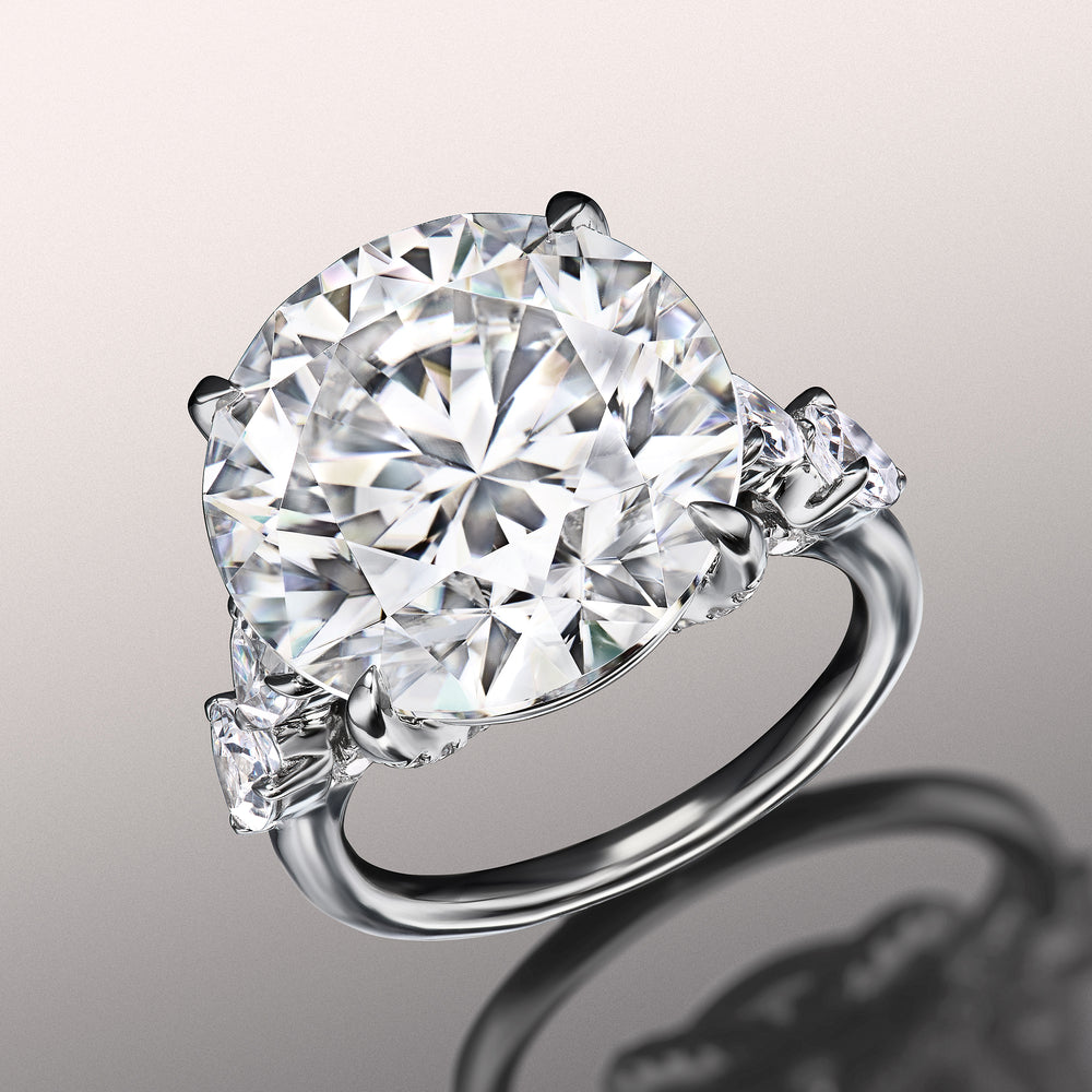 Round Cut The Morisot Ring with Lab Grown Diamond in 14KT White Gold view 3
