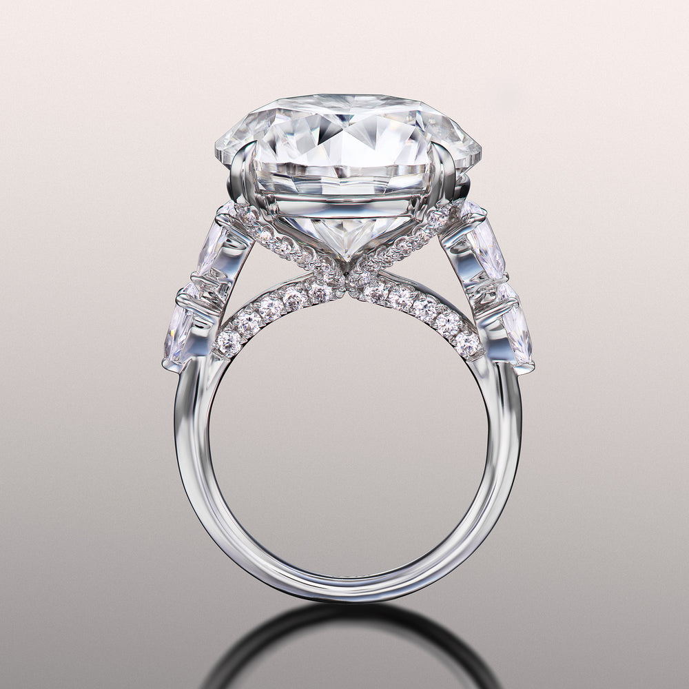 Round Cut The Morisot Ring with Lab Grown Diamond in 14KT White Gold view 4
