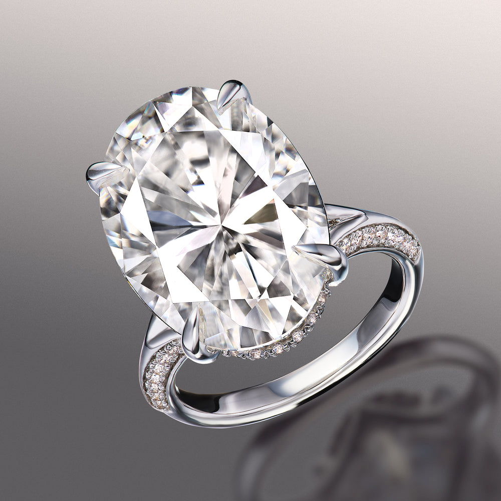 Oval Cut The Botticelli Ring with Lab Grown Diamond in 14KT White Gold view 3
