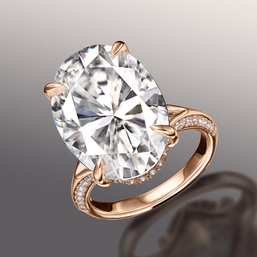 Oval Cut The Botticelli Ring with Lab Grown Diamond in 14KT Rose Gold view 3
