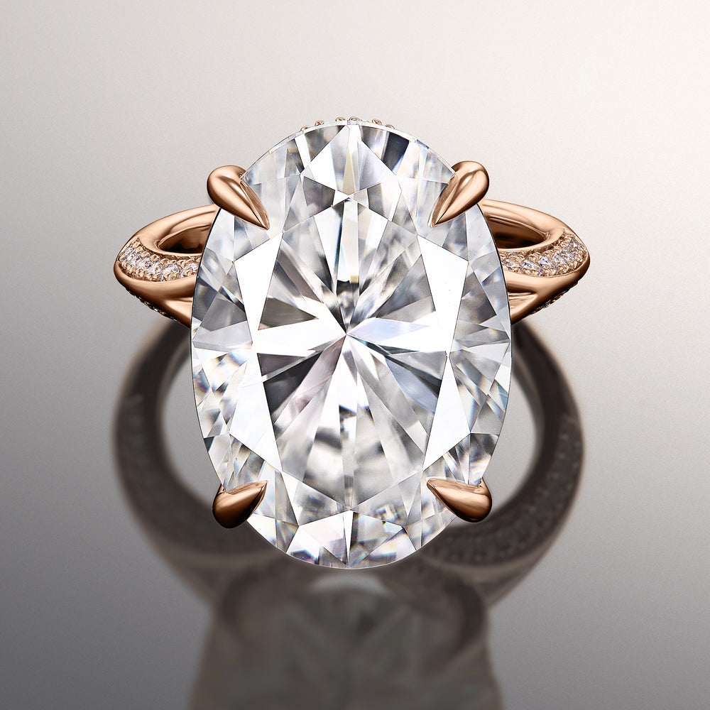 Oval Cut The Botticelli Ring with Lab Grown Diamond in 14KT Rose Gold view 1
