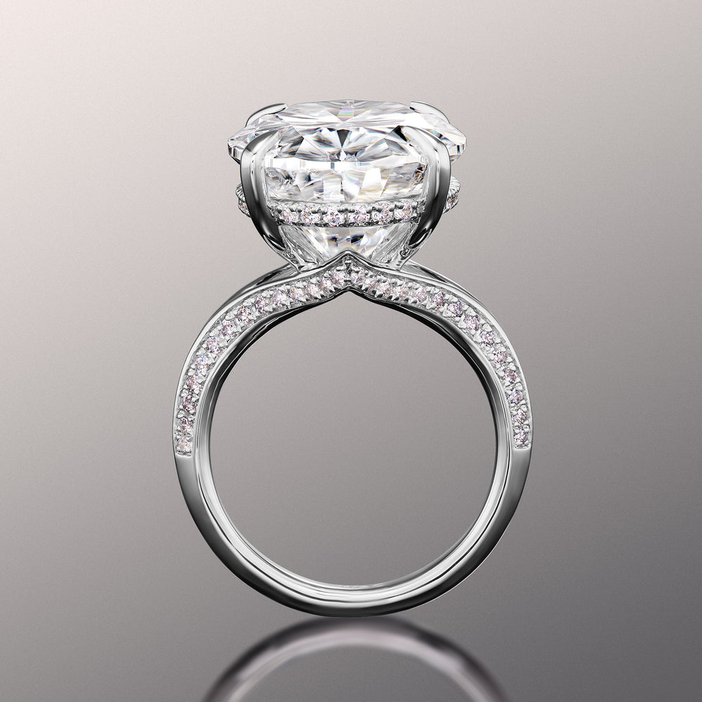 Oval Cut The Botticelli Ring with Lab Grown Diamond in 14KT White Gold view 4
