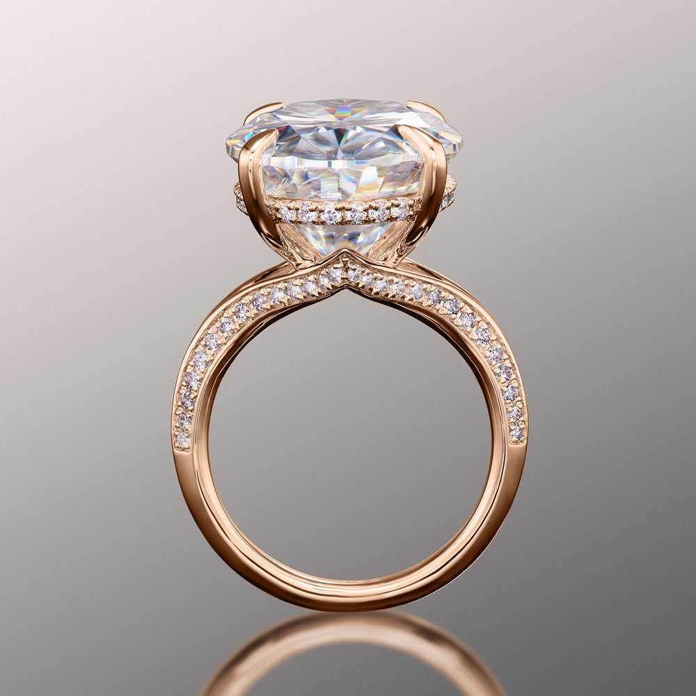 Oval Cut The Botticelli Ring with Lab Grown Diamond in 14KT Rose Gold view 4
