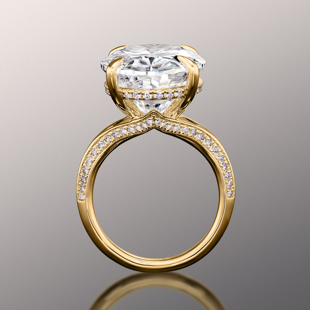 Oval Cut The Botticelli Ring with Lab Grown Diamond in 14KT Yellow Gold view 4
