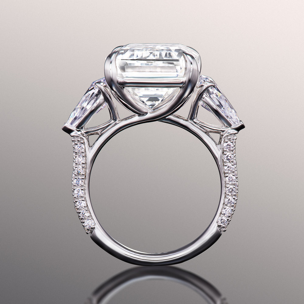 Emerald Cut The Dalí Ring with Lab Grown Diamond in 14KT White Gold view 4
