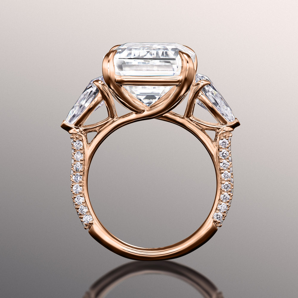 Emerald Cut The Dalí Ring with Lab Grown Diamond in 14KT Rose Gold view 4

