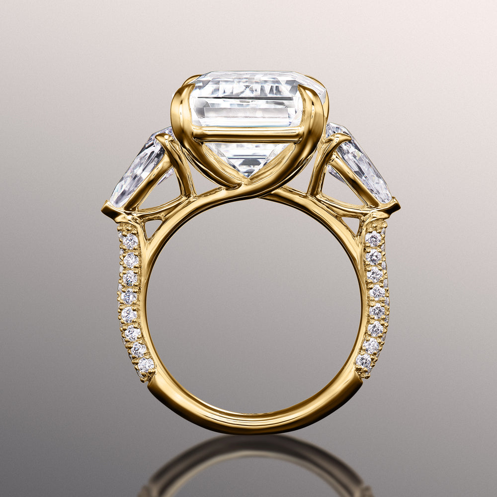 Emerald Cut The Dalí Ring with Lab Grown Diamond in 14KT Yellow Gold view 4
