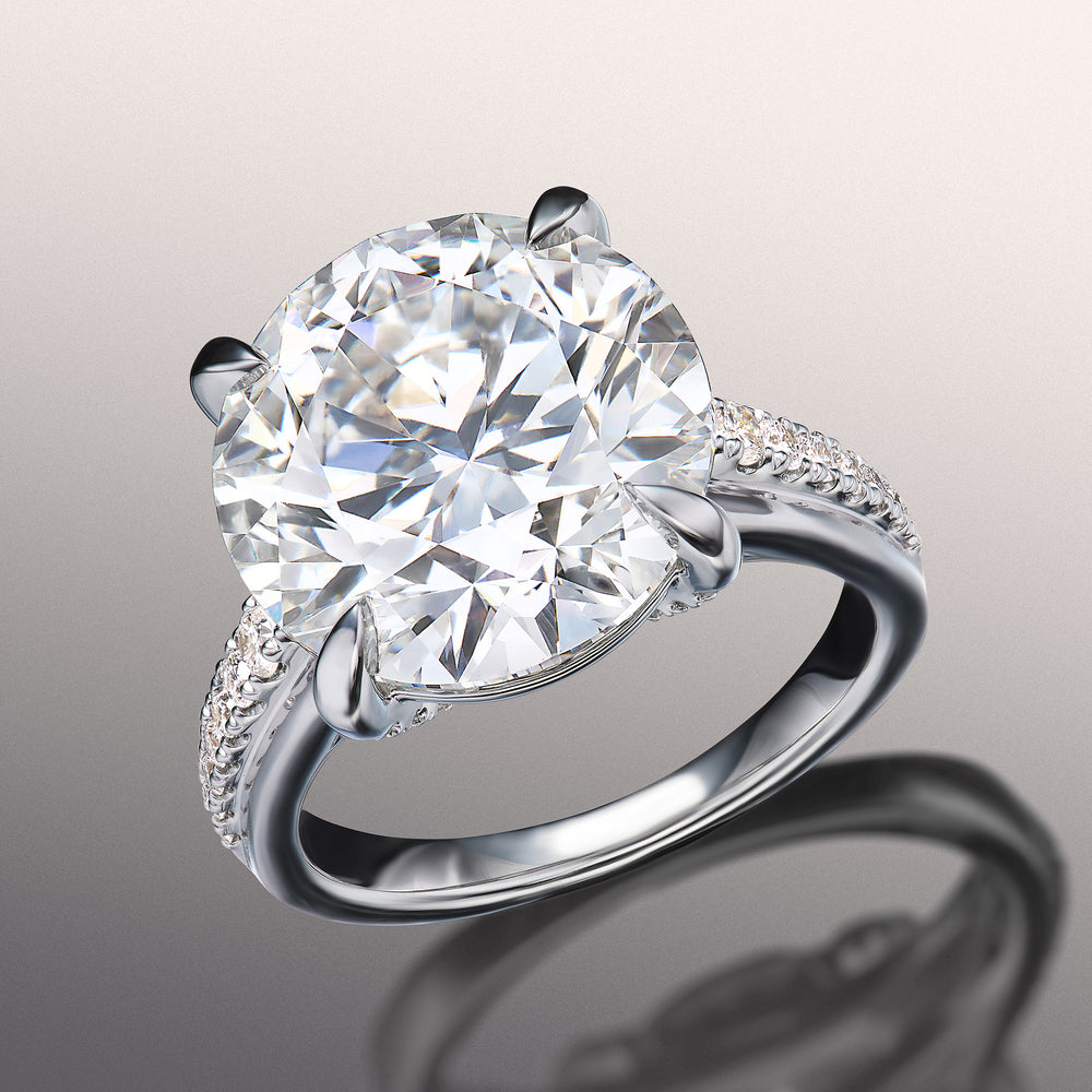 Round Cut The Rubens Ring with Lab Grown Diamond in 14KT White Gold view 3
