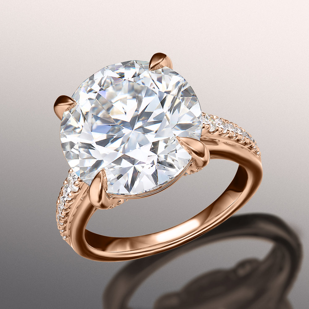 Round Cut The Rubens Ring with Lab Grown Diamond in 14KT Rose Gold view 3
