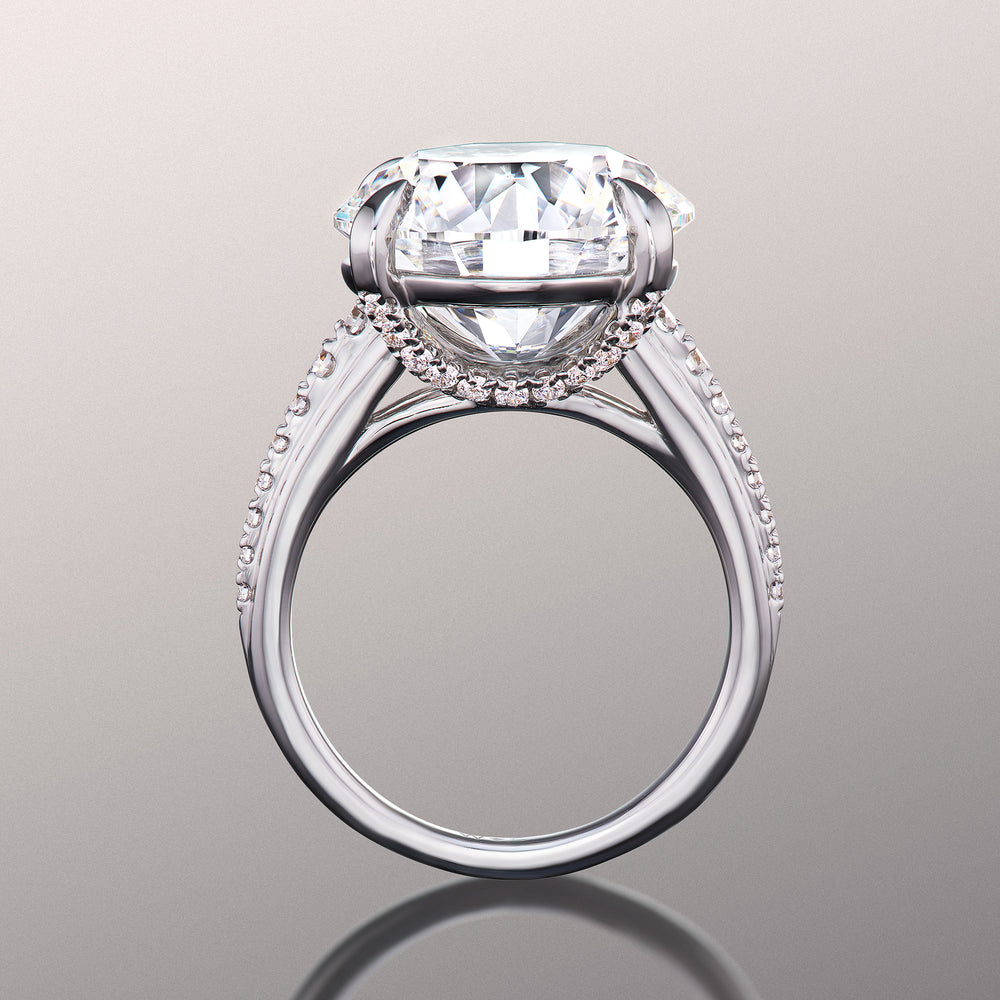 Round Cut The Rubens Ring with Lab Grown Diamond in 14KT White Gold view 4
