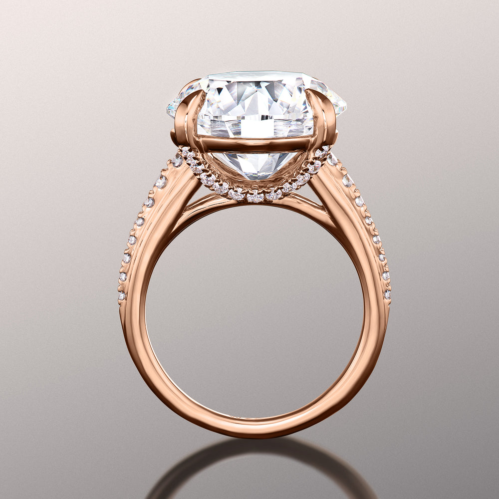 Round Cut The Rubens Ring with Lab Grown Diamond in 14KT Rose Gold view 4
