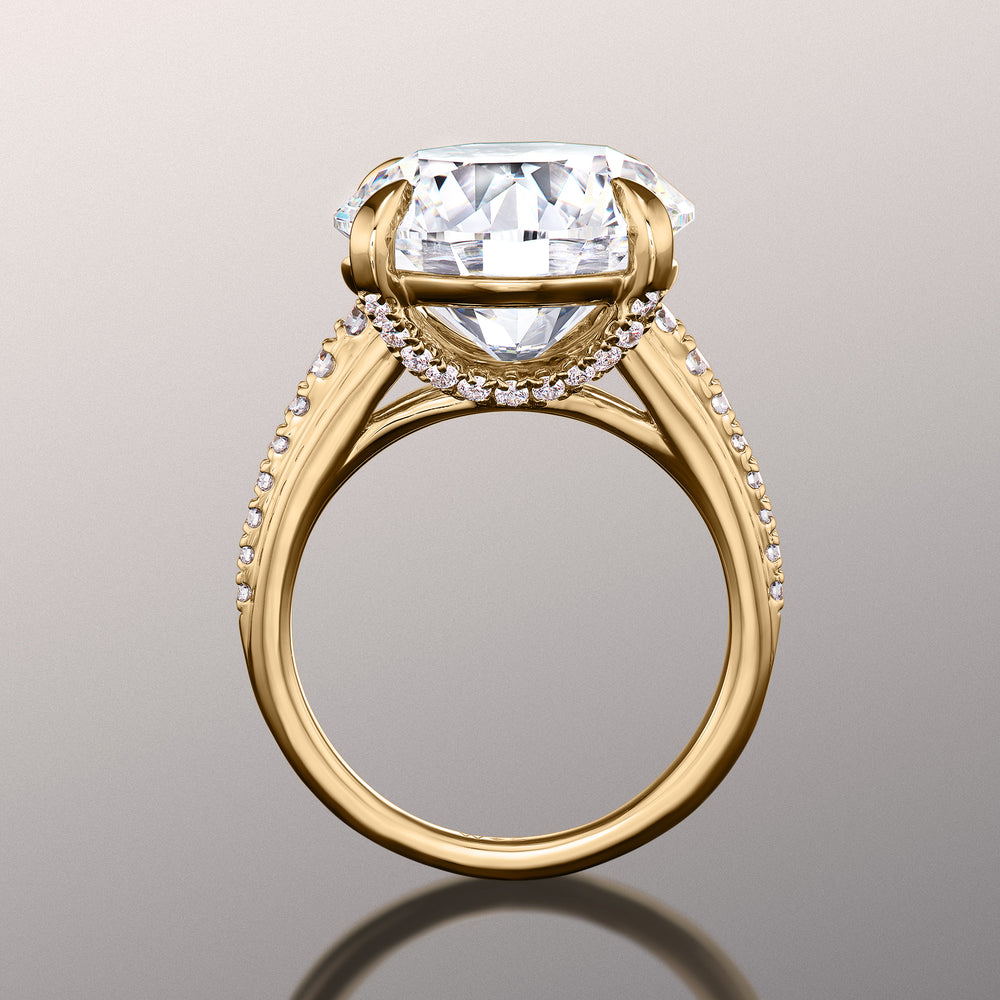 Round Cut The Rubens Ring with Lab Grown Diamond in 14KT Yellow Gold view 4
