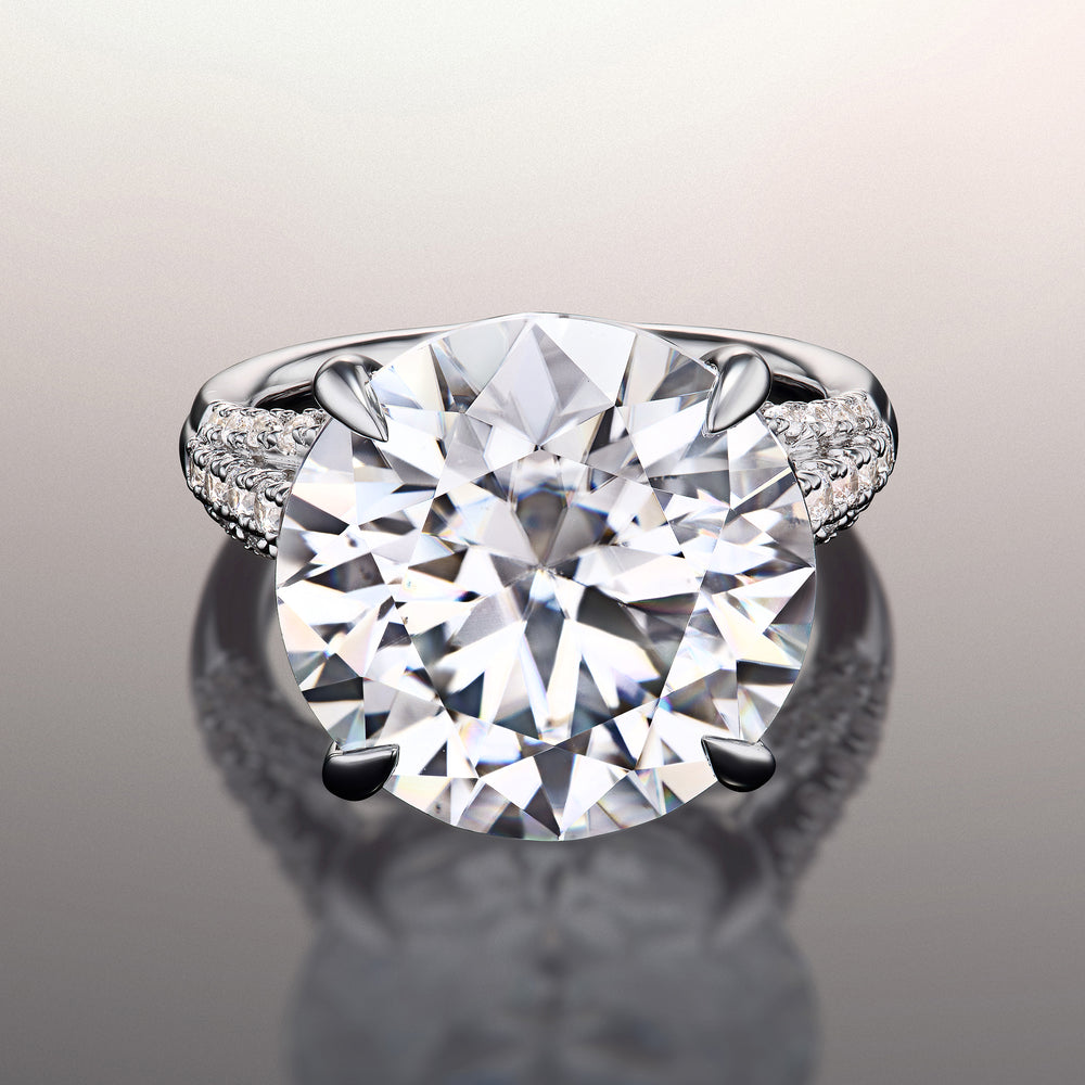 The Watteau Ring with Round Cut Diamond in 14KT Platinum view 1
