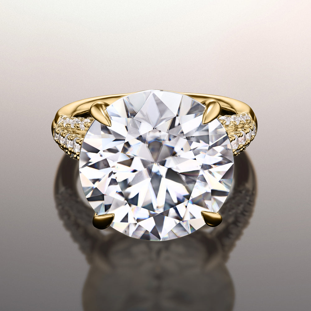 The Watteau Ring with Round Cut Diamond in 14KT Yellow Gold view 1
