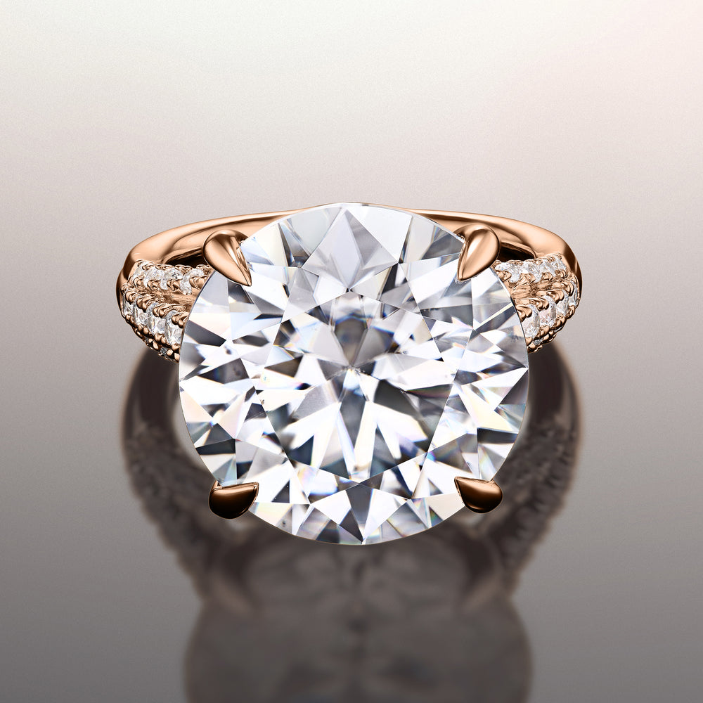 The Watteau Ring with Round Cut Diamond in 14KT Rose Gold view 1
