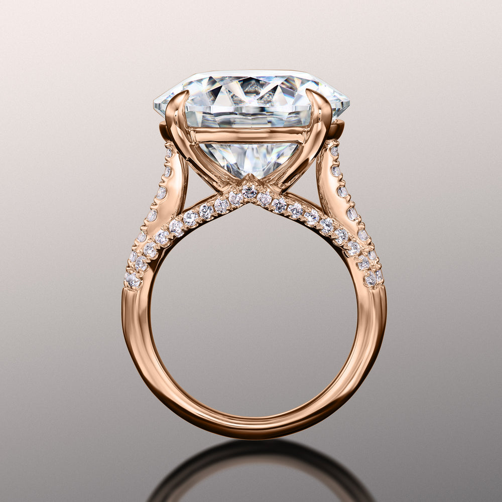 The Watteau Ring with Round Cut Diamond in 14KT Rose Gold view 4
