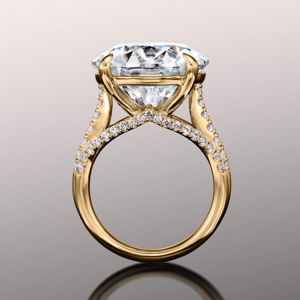 The Watteau Ring with Round Cut Diamond in 14KT Yellow Gold view 4
