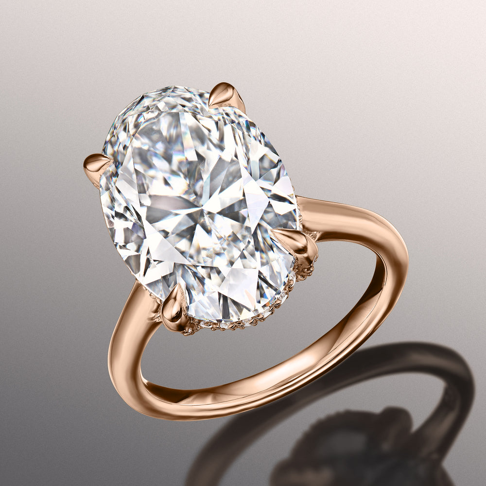 Oval Cut The Delacroix Ring with Lab Grown Diamond in 14KT Rose Gold view 3
