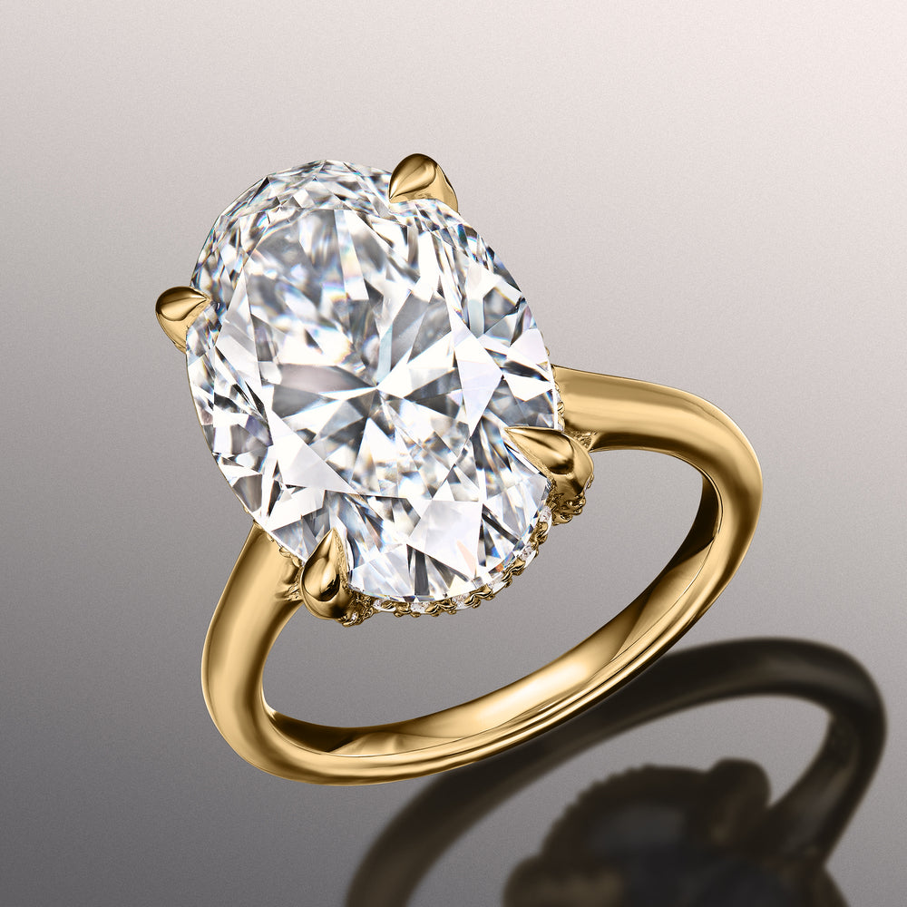 Oval Cut The Delacroix Ring with Lab Grown Diamond in 14KT Yellow Gold view 3
