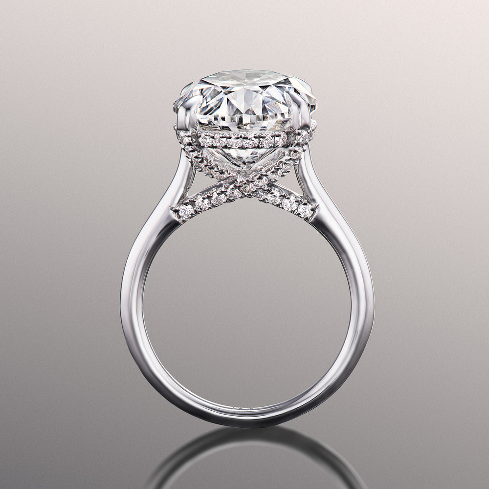 Oval Cut The Delacroix Ring with Lab Grown Diamond in 14KT White Gold view 4
