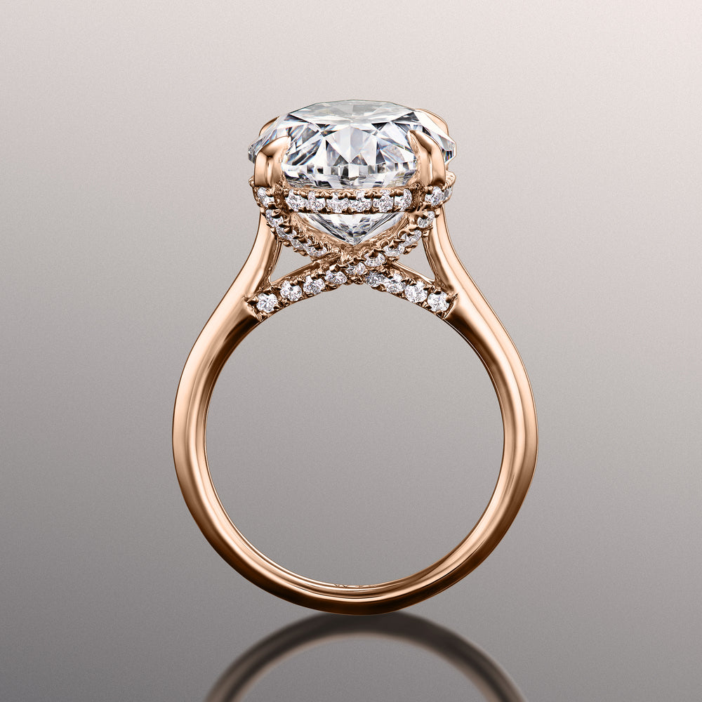 Oval Cut The Delacroix Ring with Lab Grown Diamond in 14KT Rose Gold view 4
