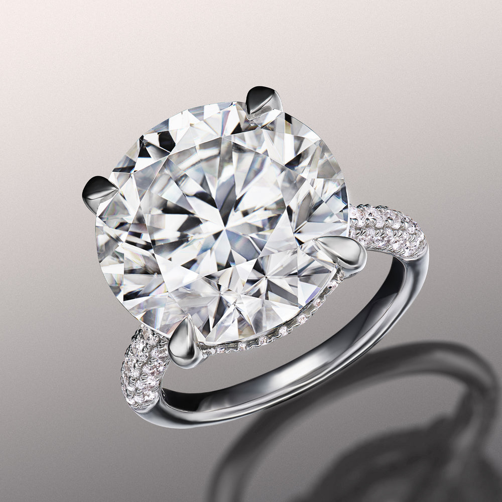 Round Cut The Carrington Ring with Lab Grown Diamond in 14KT White Gold view 3
