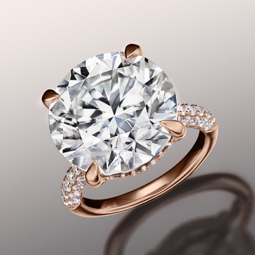 Round Cut The Carrington Ring with Lab Grown Diamond in 14KT Rose Gold view 3
