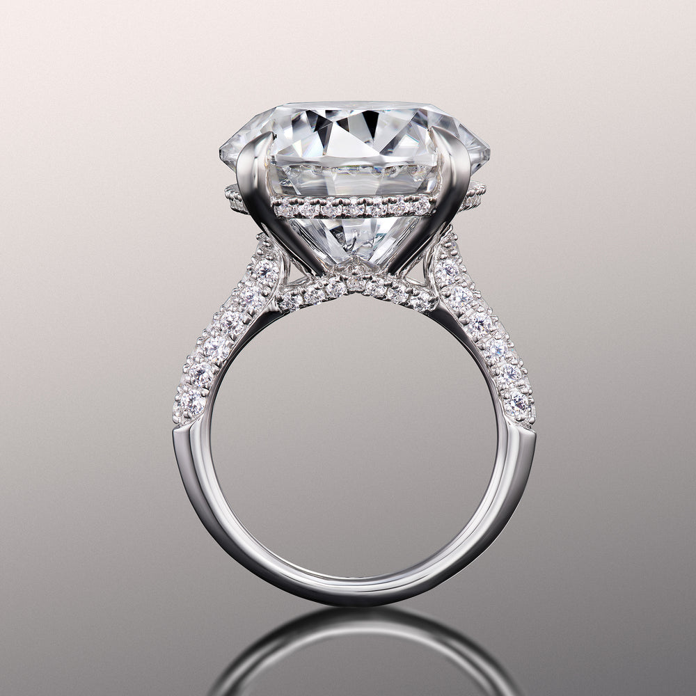 Round Cut The Carrington Ring with Lab Grown Diamond in 14KT White Gold view 4
