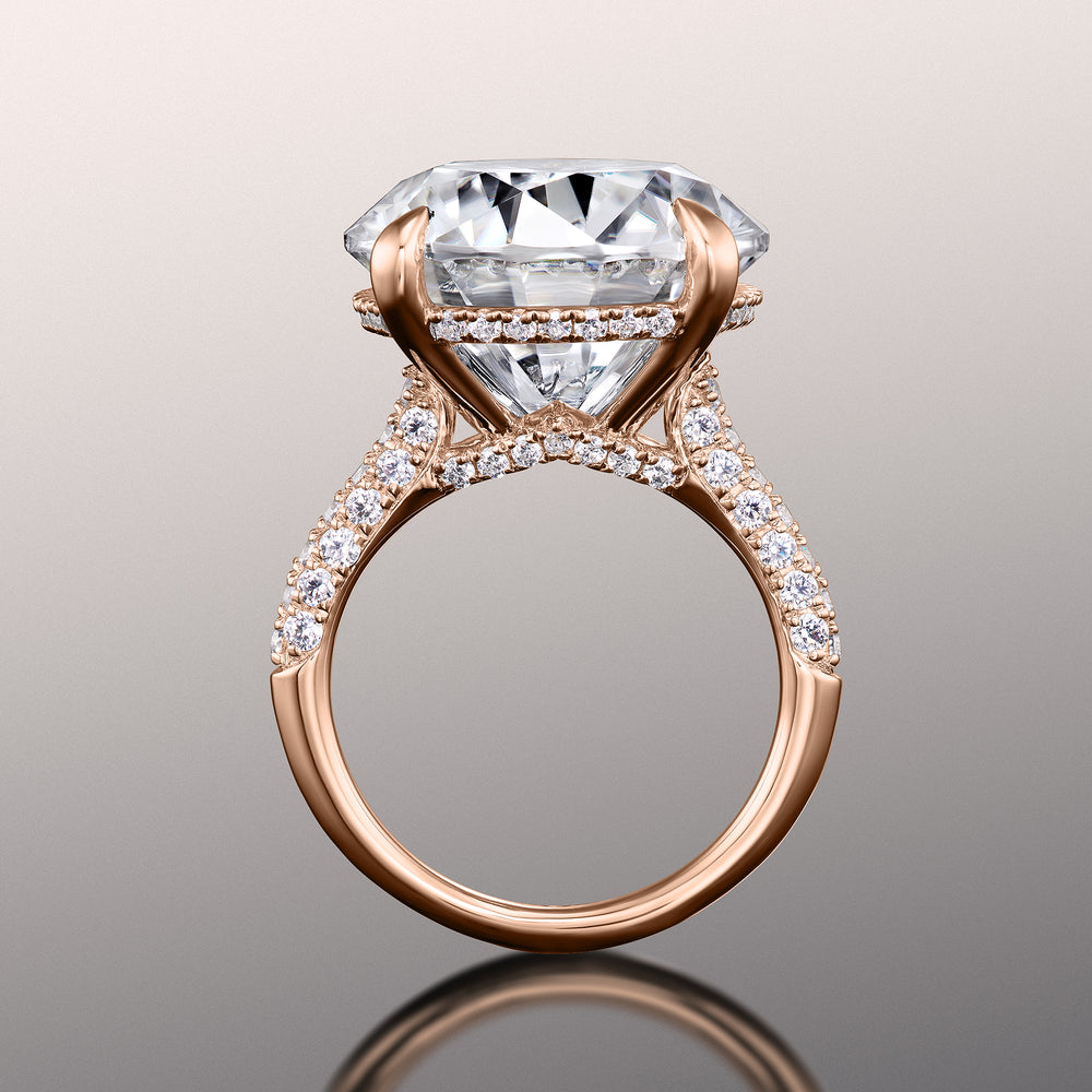 Round Cut The Carrington Ring with Lab Grown Diamond in 14KT Rose Gold view 4
