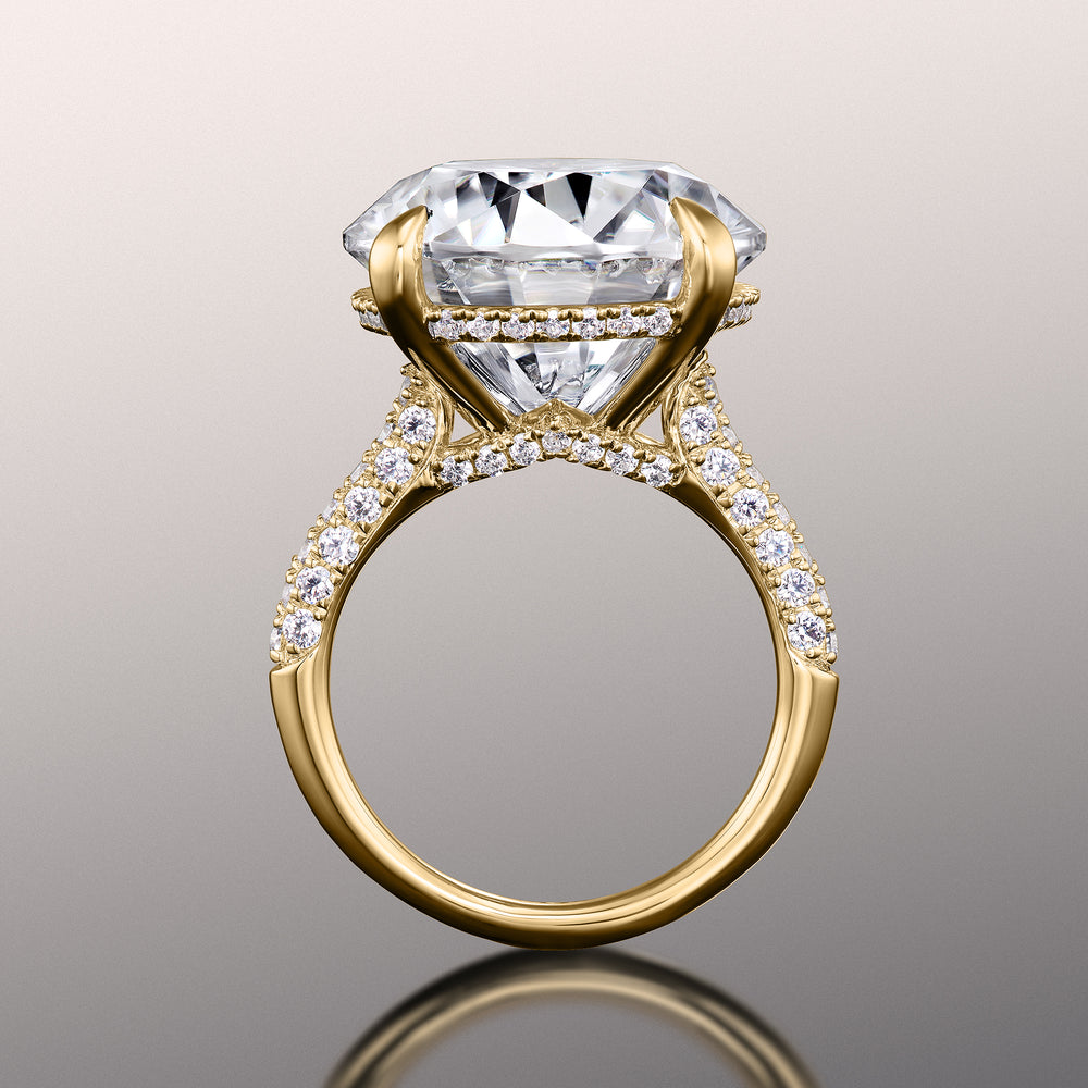 Round Cut The Carrington Ring with Lab Grown Diamond in 14KT Yellow Gold view 4
