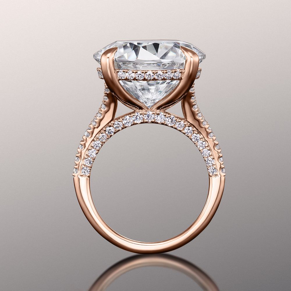 The Caravaggio Ring with Round Cut Diamond in 14KT Rose Gold view 4
