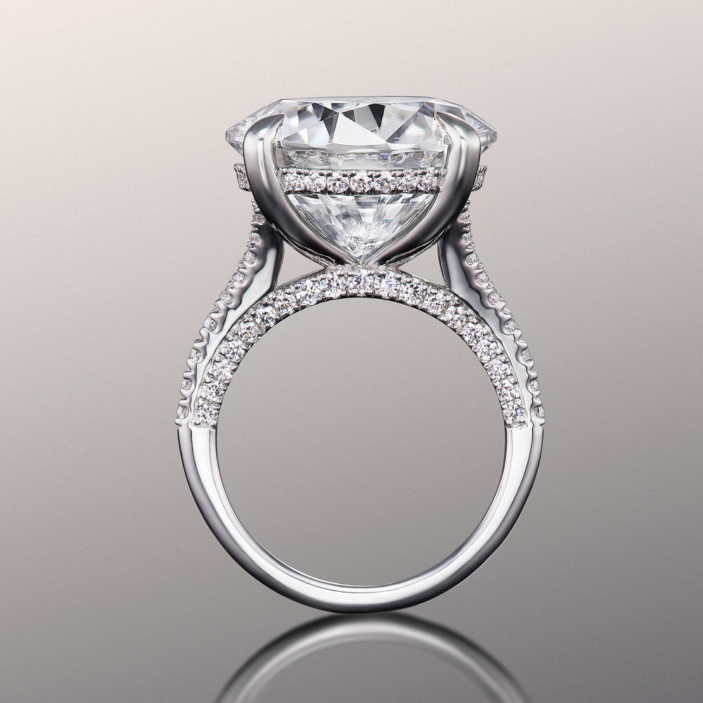 The Caravaggio Ring with Round Cut Diamond in 14KT Platinum view 4
