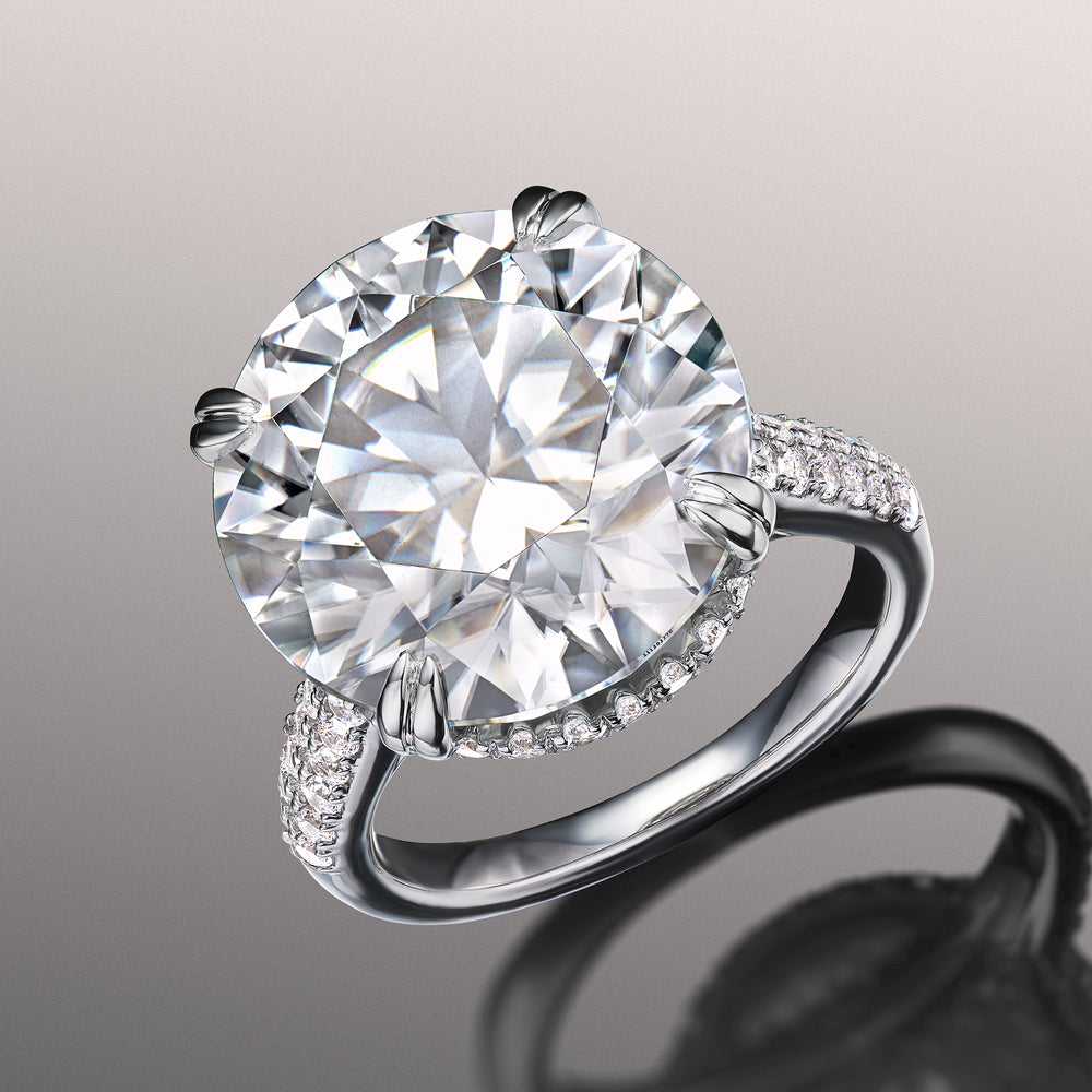 Round Cut The Rembrandt Ring with Lab Grown Diamond in 14KT White Gold view 3
